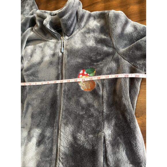 Heatkeeper Gray Full Zip Fleece Jacket Cute Embroidered Fallcore Cabincore Comfy - Picture 7 of 8